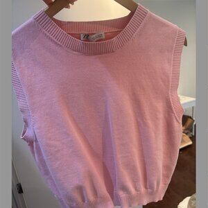 Zara Pink Knit Sweater Vest – Size L